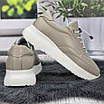 Кросівки жіночі із натуральної шкіри бежеві Туреччина з супінатором 8148, фото 6