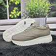 Кросівки жіночі із натуральної шкіри бежеві Туреччина з супінатором 8148, фото 8
