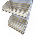 Хлібний стелаж 1900х950мм ТИП1, приставний Рістел, стелаж торговий з кошиками для випічки, металевий стелаж з дерев'яними кошиками, фото 5