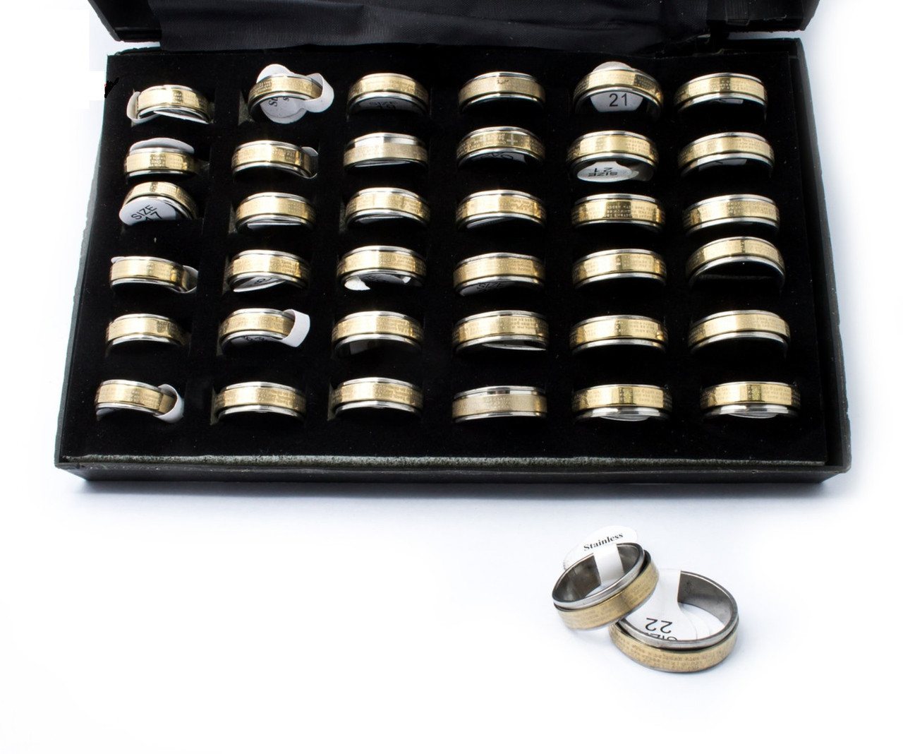 Каблучки з молитвою Отче наш позолочені