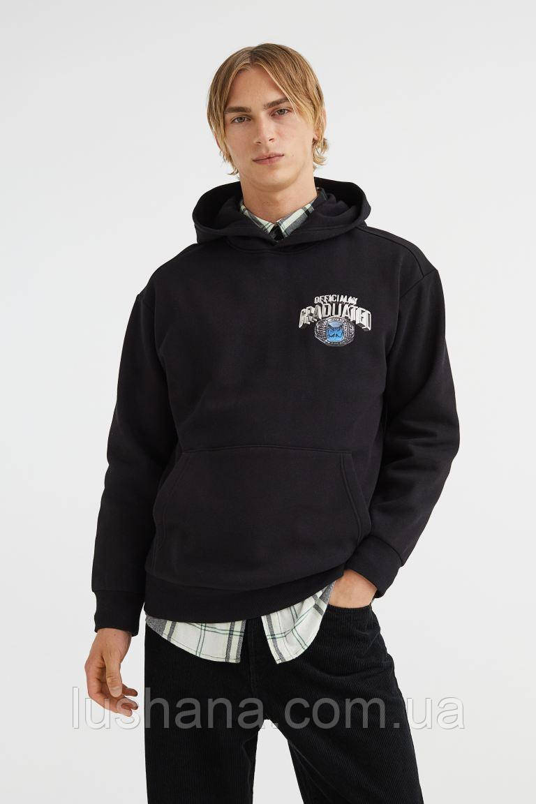 Чоловіча толстовка худі на флісі H&M, р.XL, фото 1