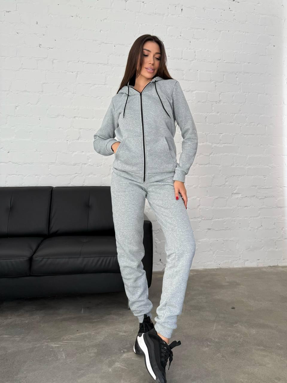 Дуже теплий костюм двійка світло-сірого кольору, фото 1