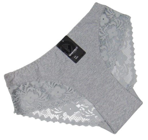 Бавовняні трусики з мереживом XL сірі Marabut 5103, фото 1