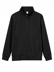 Чоловіча тепла кофта толстовка на змійці в чорному кольорі