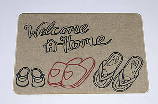 Килимок вхідний "Льон" на пружній каучуковій основі 45x75 см shoes 5392/15, фото 2