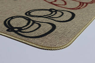 Килимок вхідний "Льон" на пружній каучуковій основі 45x75 см shoes 5392/15, фото 4