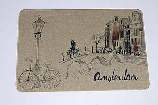 Килимок вхідний "Льон" на пружній каучуковій основі 45x75 см amsterdam 5392/13, фото 2