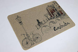 Килимок вхідний "Льон" на пружній каучуковій основі 45x75 см amsterdam 5392/13, фото 3