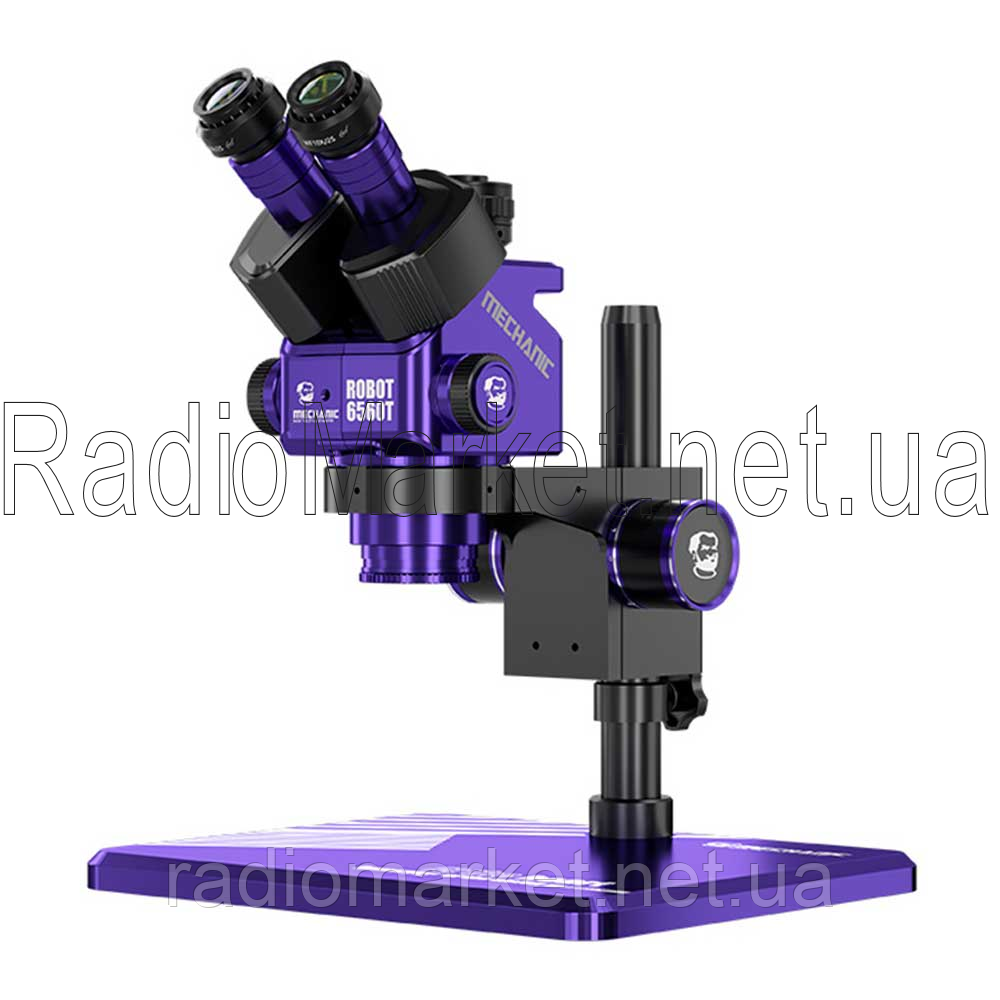 Мікроскоп настільний бінокулярний Mechanic ROBOT6560T-B11, з 6.5X-60X зумом, фото 1