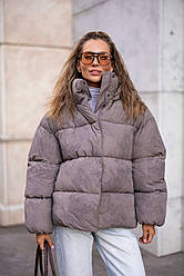 Теплий жіночий пуховик з капюшоном біопух Gs2772