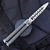 Ніж метелик Premium (Тренувальний) хром, фото 2
