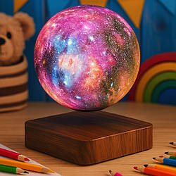 Настільний магнітний світильник нічник із підставкою 14 см, Magnetic Moon 2 / Форвітувальний місяць-світильник