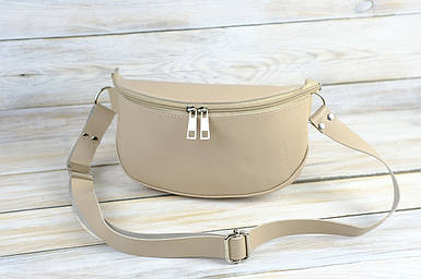 Жіноча сумка Лея з натуральної шкіри колір Бежевий