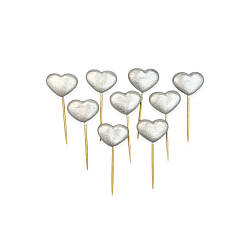 Цукрова прикраса для торта Сердечка срібні