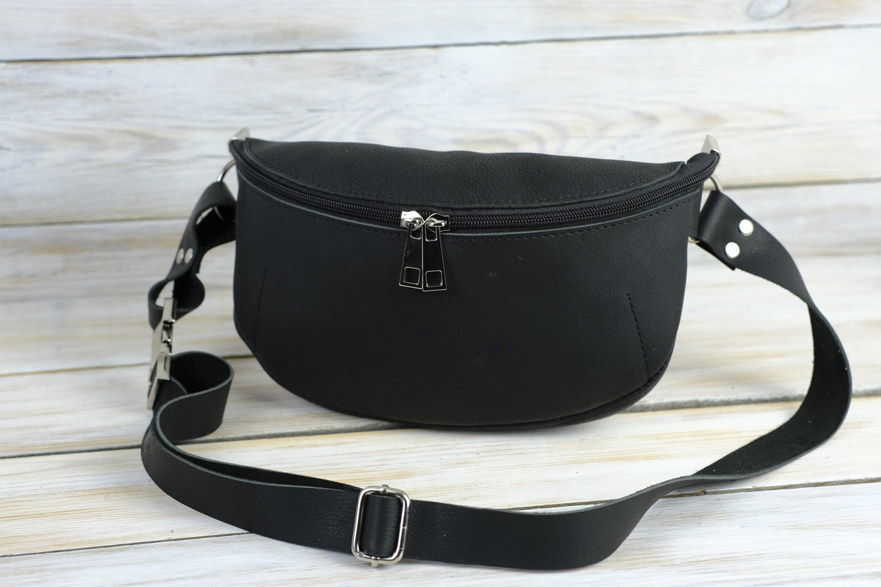 Жіноча сумка Лея з натуральної шкіри колір Чорний