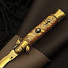 Ніж стилет AKC Flamberg Gold-Yellow, фото 4