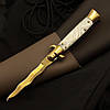 Ніж стилет AKC Flamberg Gold-White, фото 2