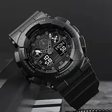 Кварцово-електронний годинник Skmei 1832 Black