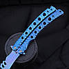 Ніж метелик вигнутий (Тренувальний) Blue, фото 6