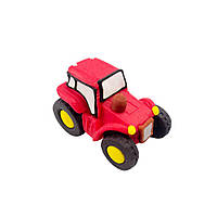 Цукрова прикраса для кондитерських виробів Тракторець червоний