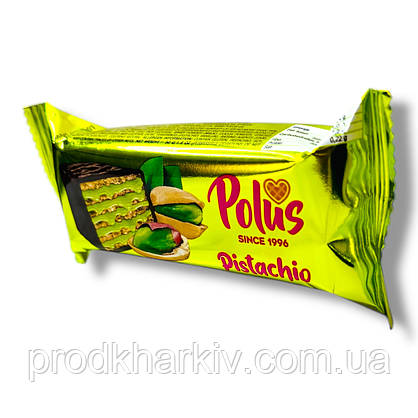 Батончик шоколадно-вафельний Polus Фісташка 60г, фото 4