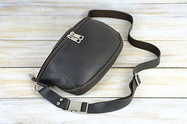 Чоловіча сумка Рей з натуральної шкіри колір Шоколад