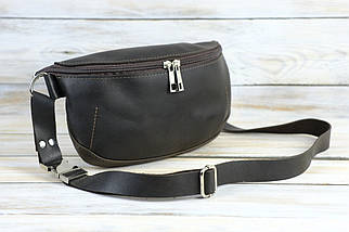 Жіноча сумка Лея з натуральної шкіри колір Шоколад, фото 2