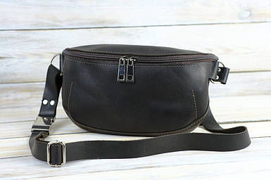 Жіноча сумка Лея з натуральної шкіри колір Шоколад