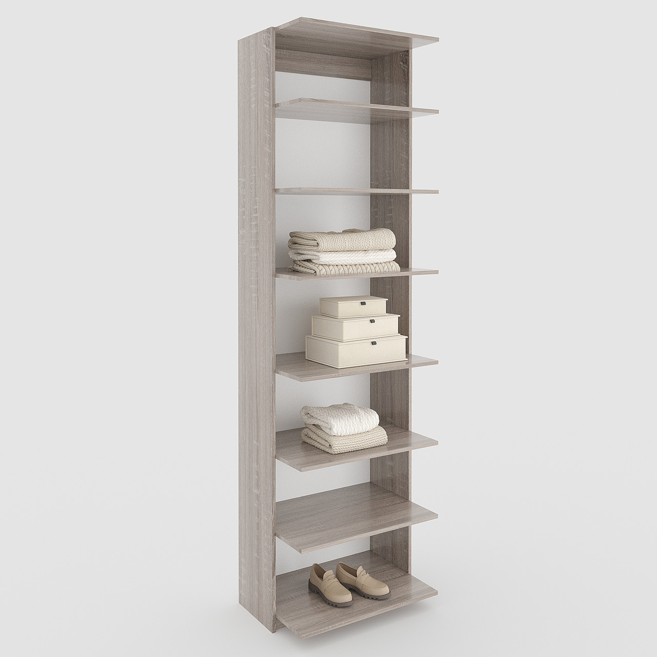 Модульна шафа в гардеробну 2431х400х500 мм Дуб Сонома трюфель, фото 1