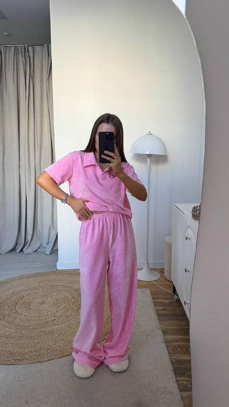 Жіноча піжама; Колір: барбі та шоколад; Розмірний ряд: 42-46, 48-52 ;, фото 1