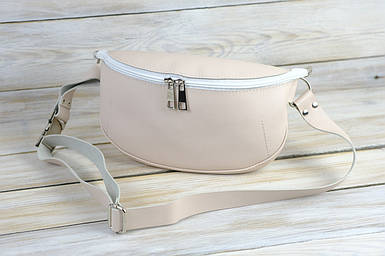 Жіноча сумка Лея з натуральної шкіри колір Пудра