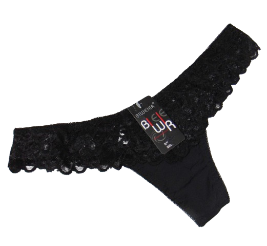 Стринги з мереживом L чорні Biweier 351, фото 1