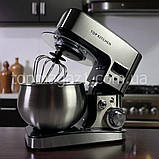 Комбайн для кухні тістоміс 7 л Top Kitchen 4500 Вт кухонний комбайн 4в1 м'ясорубка з насадками для ковбас і дерунів з дисплеєм, фото 3