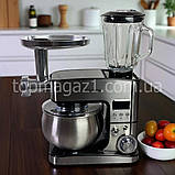 Комбайн для кухні тістоміс 7 л Top Kitchen 4500 Вт кухонний комбайн 4в1 м'ясорубка з насадками для ковбас і дерунів з дисплеєм, фото 8