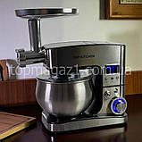 Комбайн для кухні тістоміс 7 л Top Kitchen 4500 Вт кухонний комбайн 4в1 м'ясорубка з насадками для ковбас і дерунів з дисплеєм, фото 6