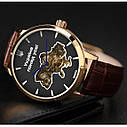 Чоловічий класичний годинник Besta Skeleton Gold Black Dial, фото 4