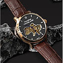Чоловічий класичний годинник Besta Skeleton Gold Black Dial, фото 5