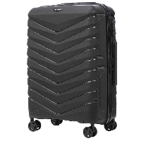 Валіза WINGS PHX02 Поліпропілен на 4-х колесах, середня (M) Чорна