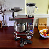 Універсальна кухонна машина 4в1 Top Kitchen 4500 Вт тістоміс з чашею 7 л м'ясорубка для фаршу з насадками для шинкування блендер, фото 3