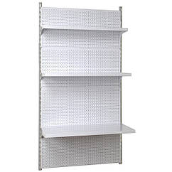 Настінний стелаж 1900х950 мм Рістел, приставний торговий металевий стелаж, стелаж торговий на стіну, металевий стелаж на стіну