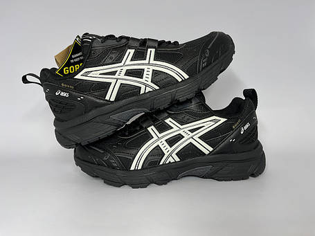 Чоловічі термо кросівки Asics Gel-Nunobiki Gore-Tex Black White чорні з білим водонепроникні, фото 1