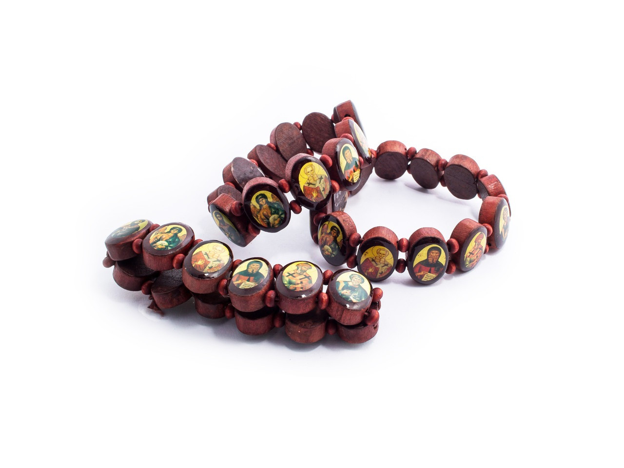 Браслет дерев'яний з іконками