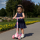 Дитячий триколісний самокат для малюків від 3 до 5 років із регульованою ручкою і світними колесами, фото 5