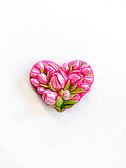 Набір прикрас для торта з шоколадної глазурі Серце з тюльпанів