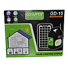 Переносний ліхтар із повербанком GD 15 на сонячній батареї з радіо MP3 і Bluetooth для дачі та кемпінгу, фото 5