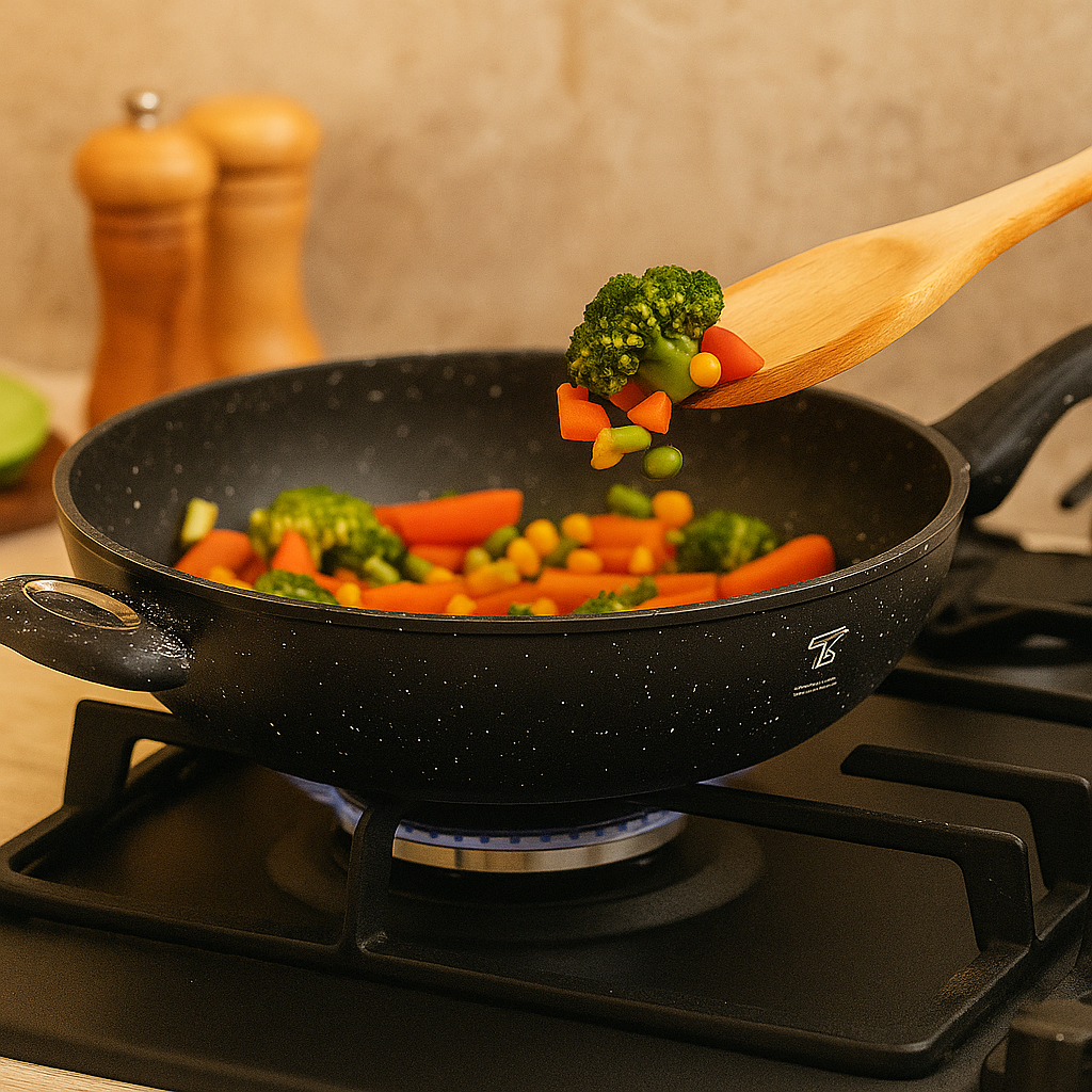 Сковорода з кришкою 32 см TK00096 антипригарне покриття для смаження тушкування страв на плиті, фото 1