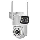 Вулична Wi Fi камера відеоспостереження 6 Мп Q13 поворотна з подвійною лінзою нічне бачення детекція руху, фото 5