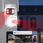 Вулична Wi Fi камера відеоспостереження 6 Мп Q13 поворотна з подвійною лінзою нічне бачення детекція руху, фото 6