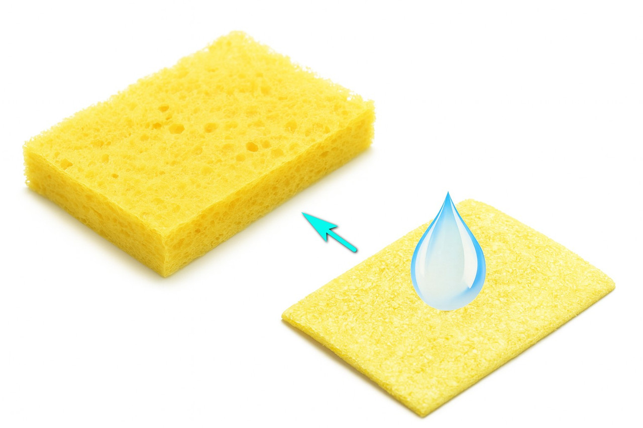 Губка віскозна для очищення жала паяльника 55×55 мм термостійка, фото 1