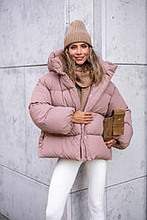 Теплий жіночий пуховик з капюшоном біопух Gs2773